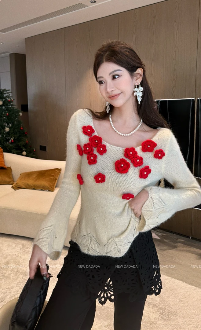 利达 NEW DADADA 秋冬法式针织衫时尚休闲修身针织毛衣CPM3710