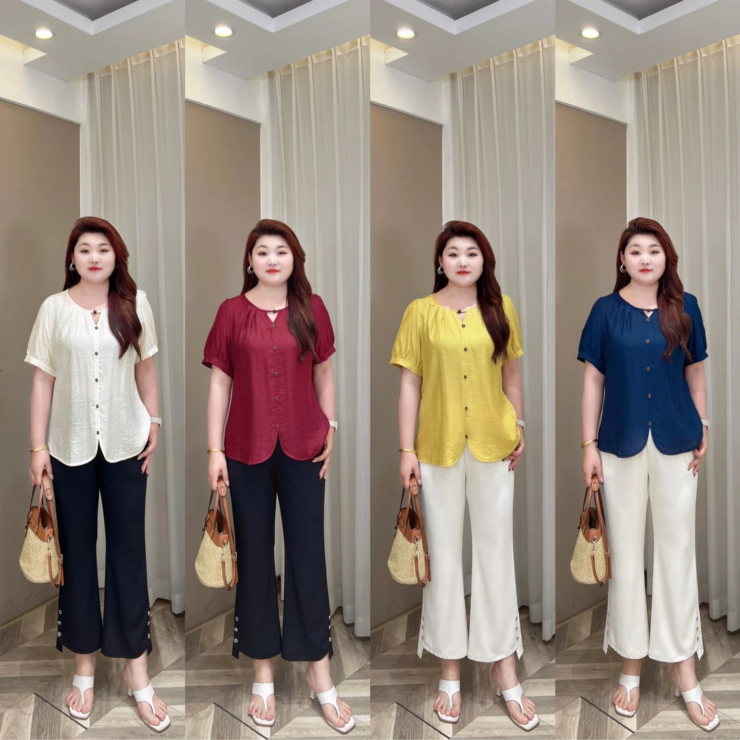 【上新仅上衣】PMM82010夏季新款时尚气质百搭圆领镂空显瘦上衣