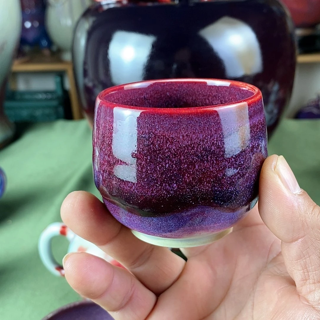 陶瓷龙蛋杯，煤烧