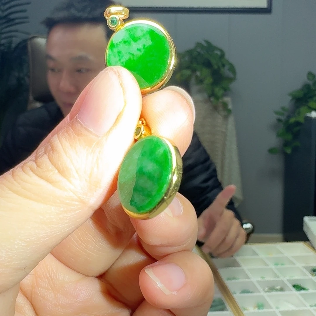 翡翠银S925镶嵌吊坠(不含链)多样性发货其一