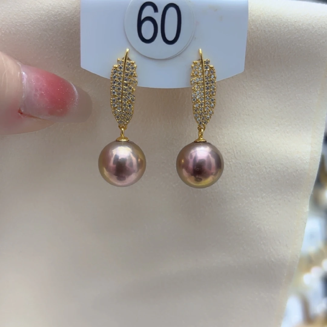 淡水珍珠耳饰银S925镶嵌