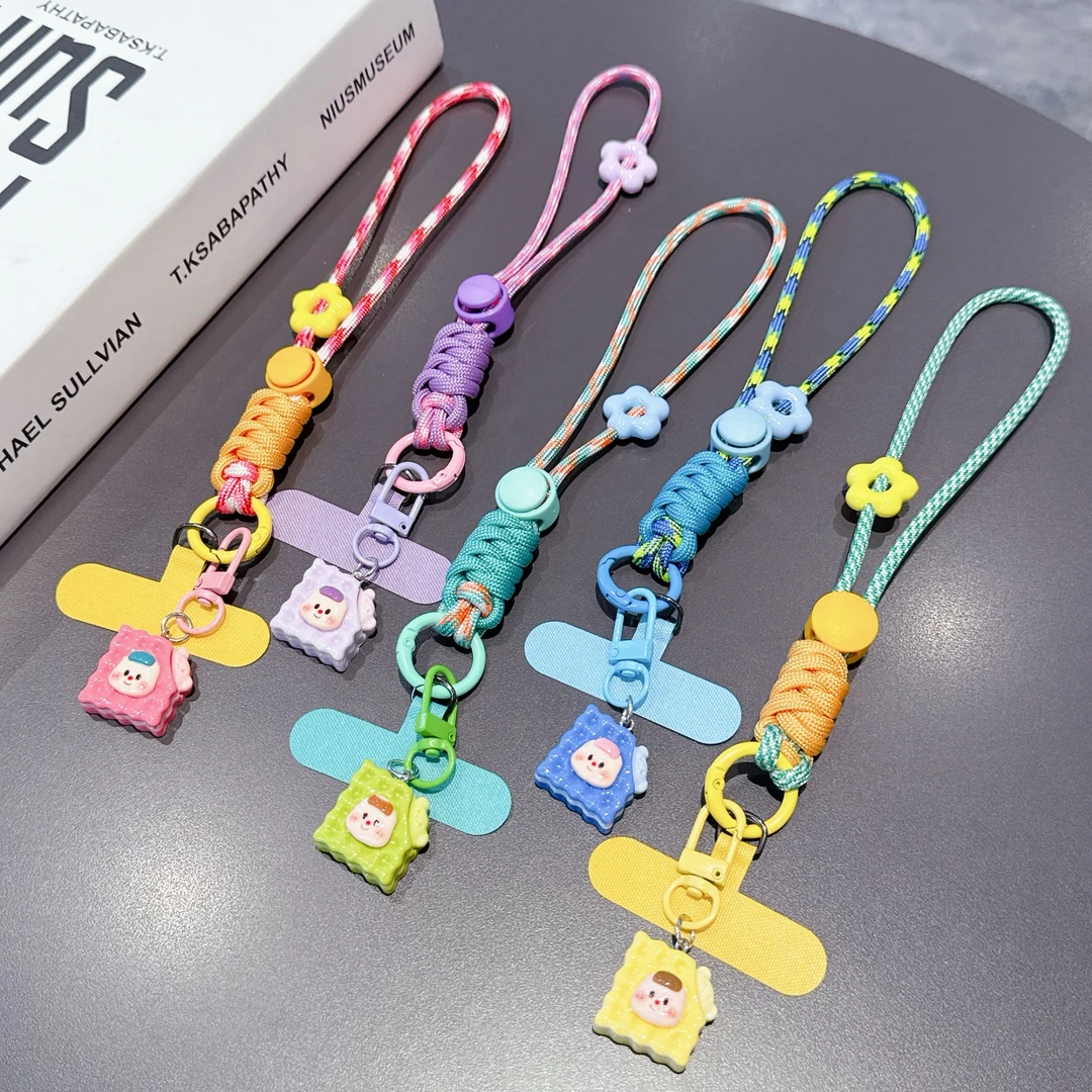 时尚多巴胺手机挂绳短款手腕绳卡通吊坠链条户外防丢通用苹果华为