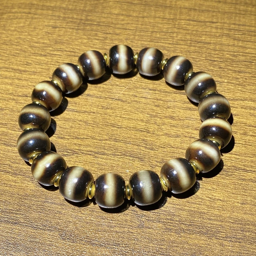 【老高专属】 H10136-黑金药师手串-10×9mm