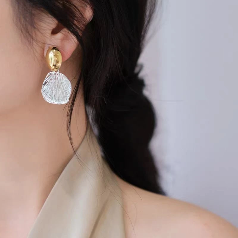 925银耳饰 银针金属冷淡风耳环欧美夸张设计感个性耳钉时尚A010
