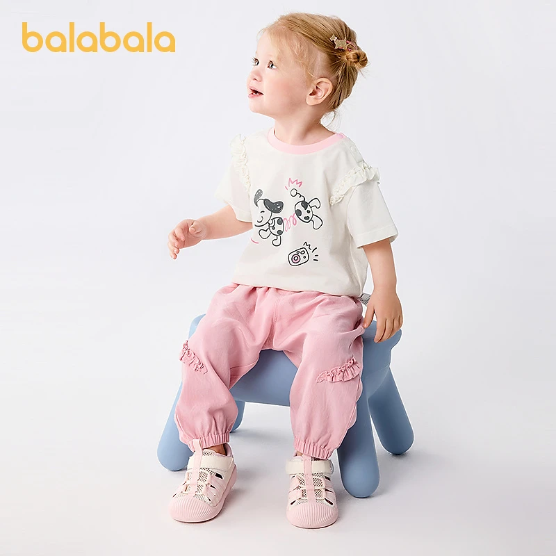 巴拉巴拉宝宝短袖套装男婴儿夏装女童洋气衣服2025新款可爱时尚潮