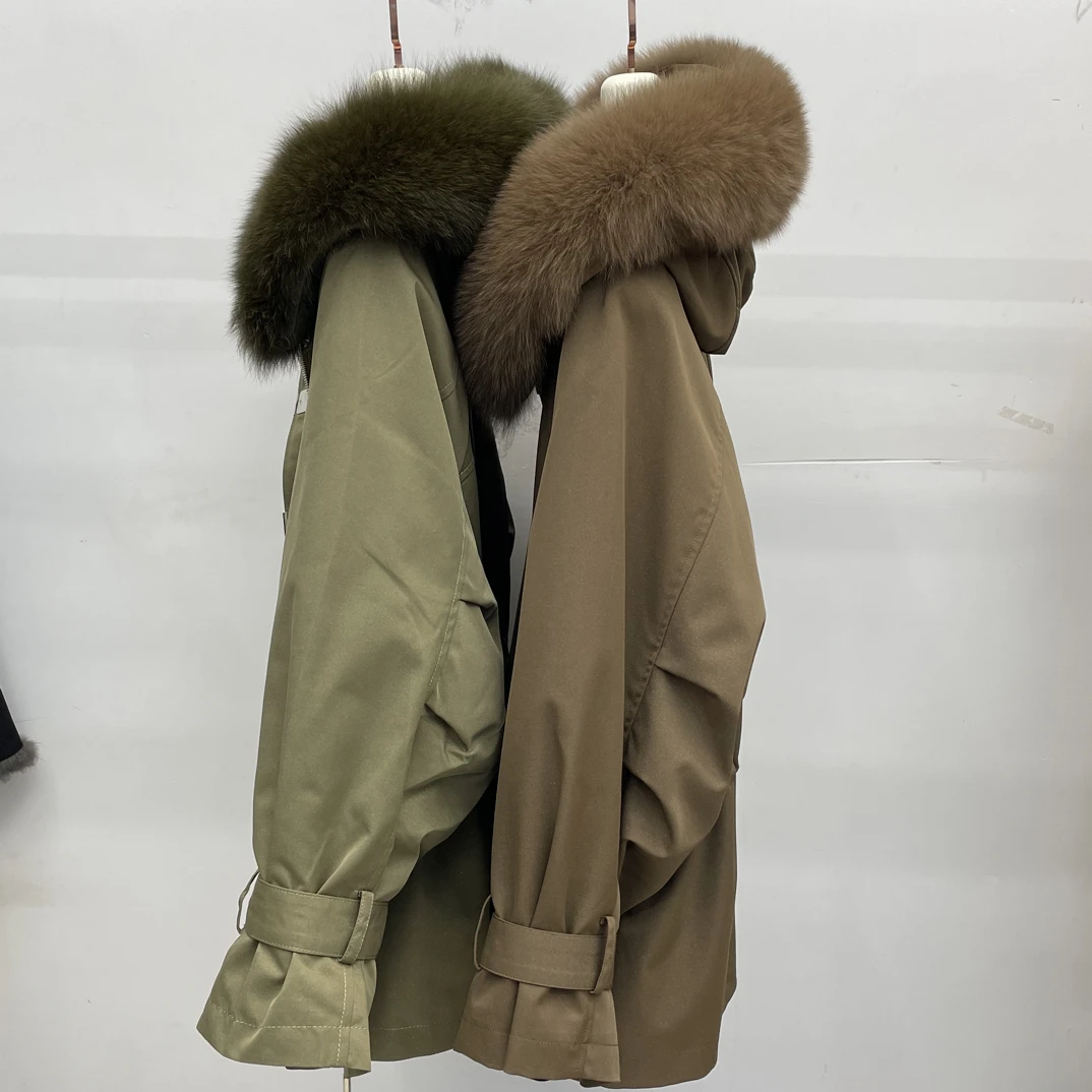 韩版本布下摆休闲中长款厚款可拆卸派克服短款