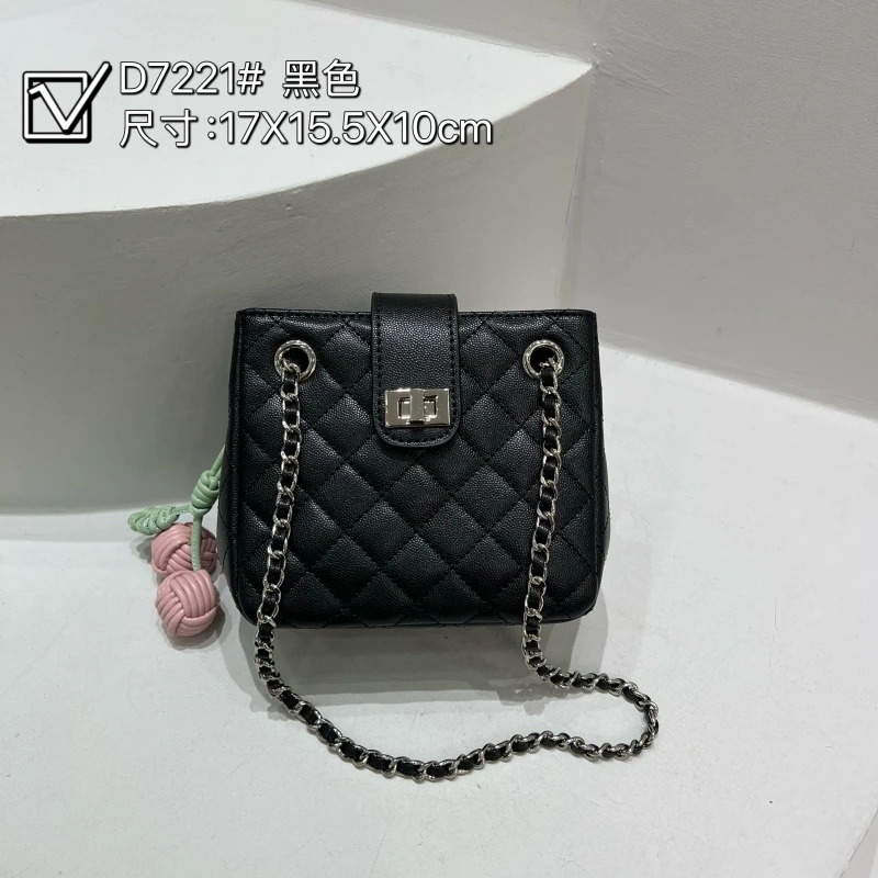 【广州特特】ZT-D7221-黑色经典腋下中号时尚斜跨拼色肩包