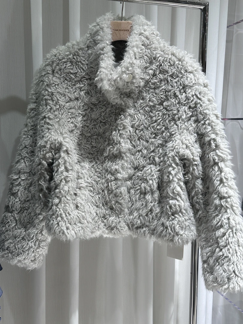 溯时 厚款常规款冬季时尚短外套立领INS风短款长袖开衫