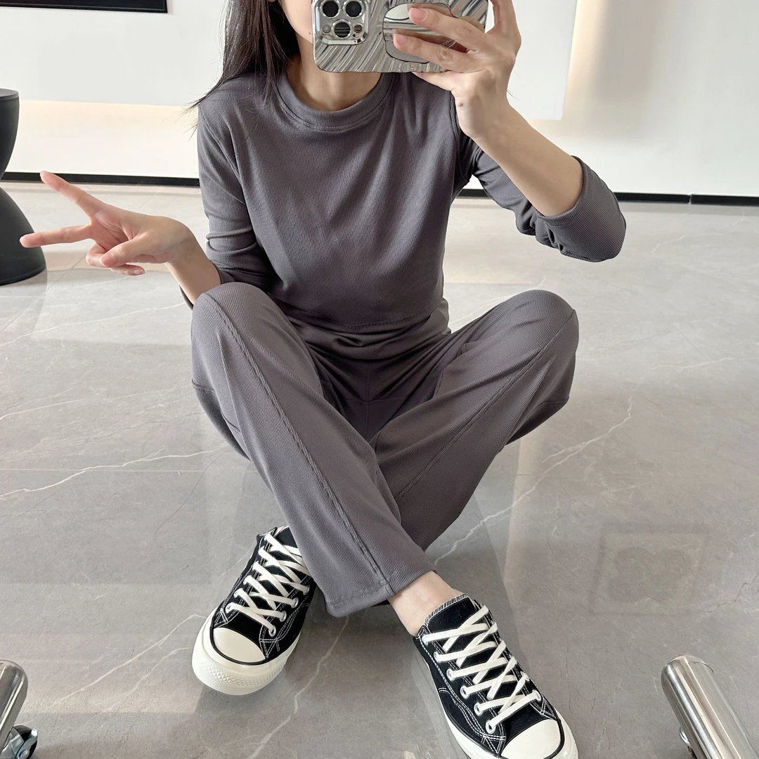 月子服4-5月份孕妇产妇哺乳衣圆领家居服套装春秋产后喂奶衣套装