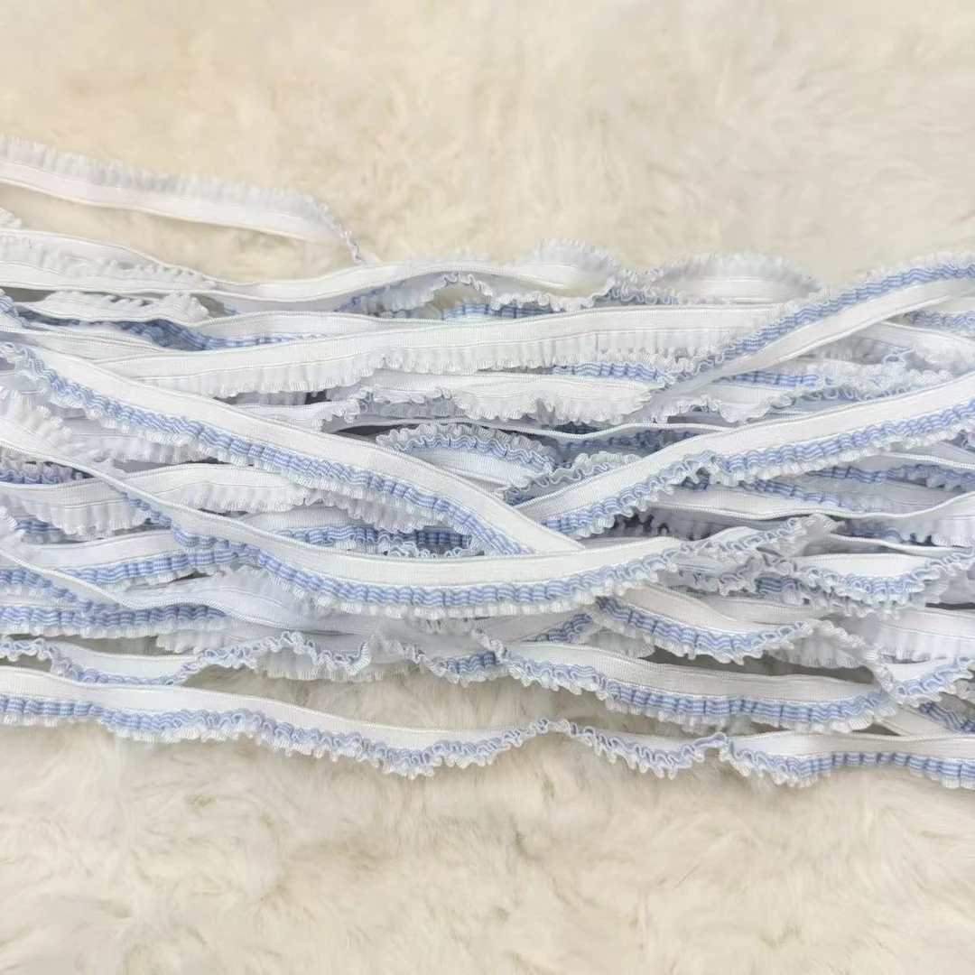 M33双层蓝色条纹小木耳边