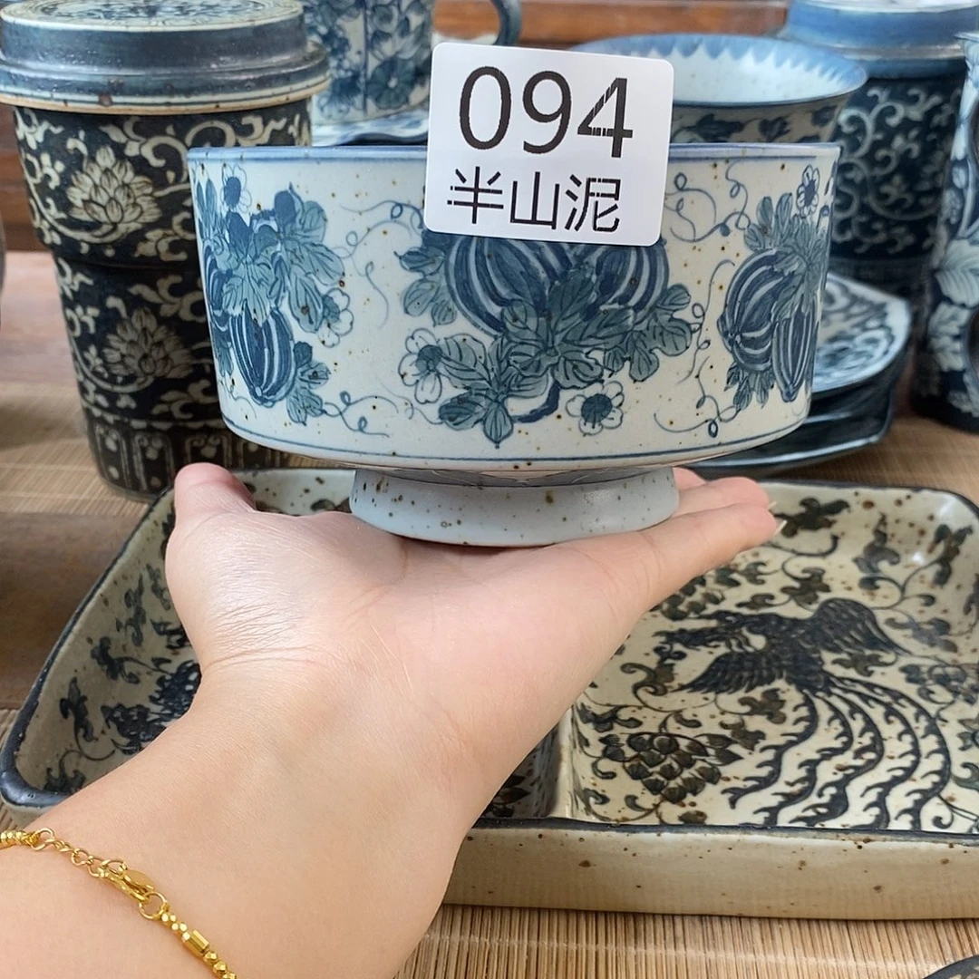 手工手绘青花高温陶瓷