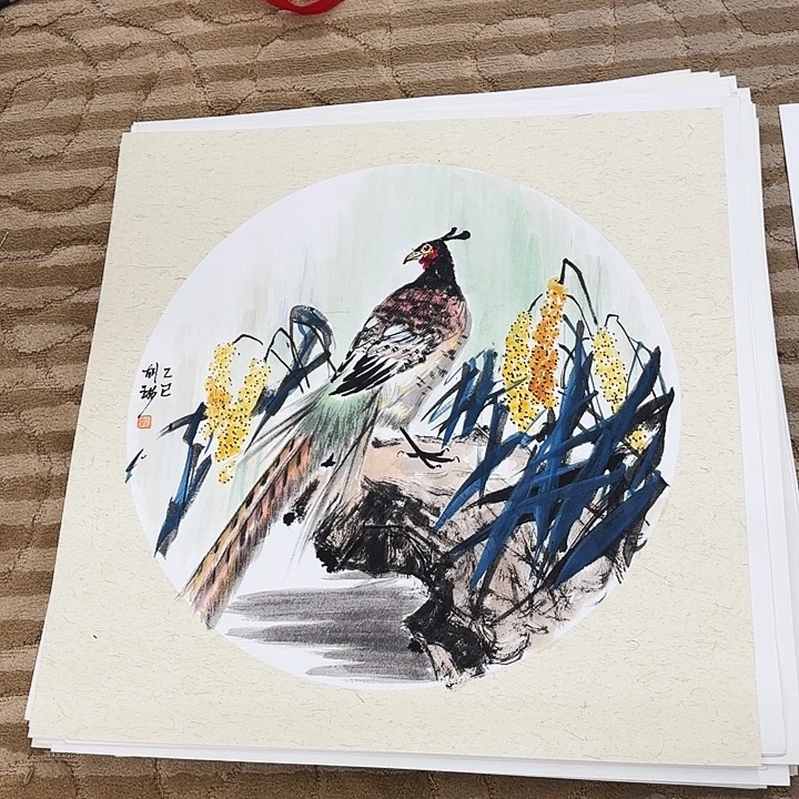 国画花鸟等图案50.50