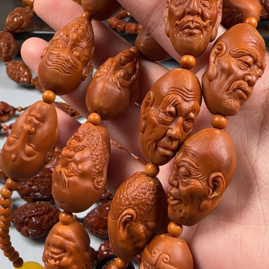 手串橄榄核水晶核十八罗汉脖挂