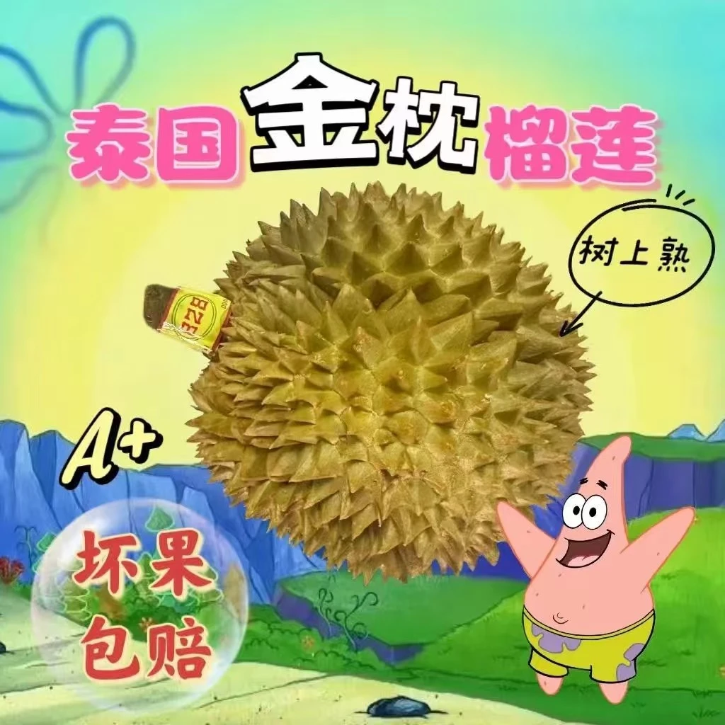 高碑店小时达泰国金枕榴莲树熟双A级鲜果现扒现发送货上门干包黄肉厚核小个巴掌应季礼盒装金枕泰国