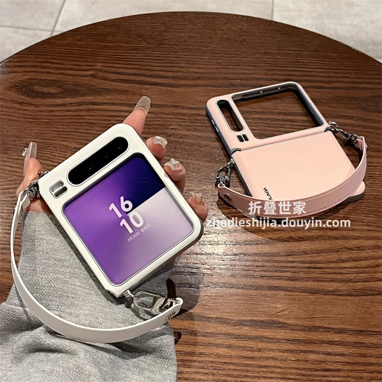 适用华为purax手机壳pura x阔折叠皮质手提绳全包铰链防摔保护套