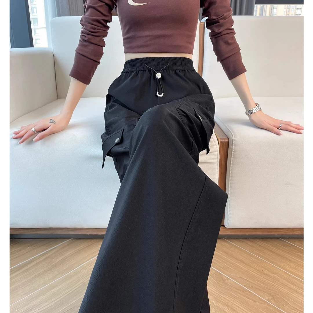 美式工装裤女秋季2025新款酷飒风直筒宽松徒步户外登山阔腿运动裤