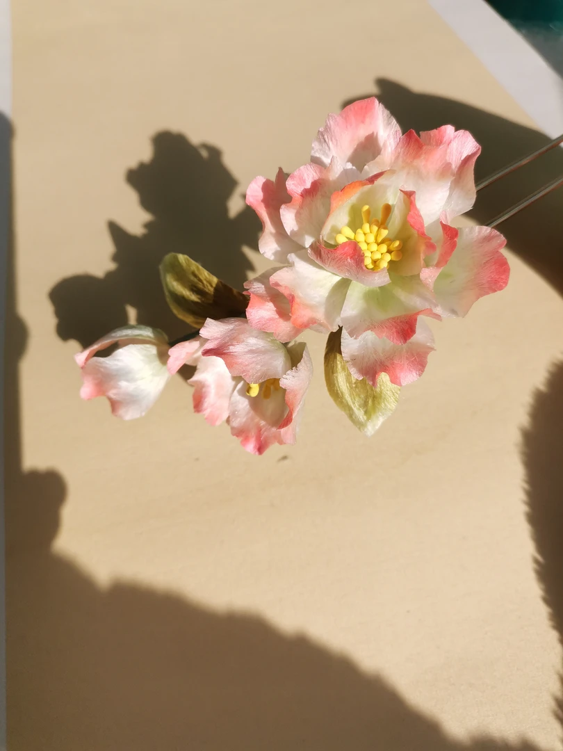 非遗绒花汉服旗袍配饰发簪牡丹发钗