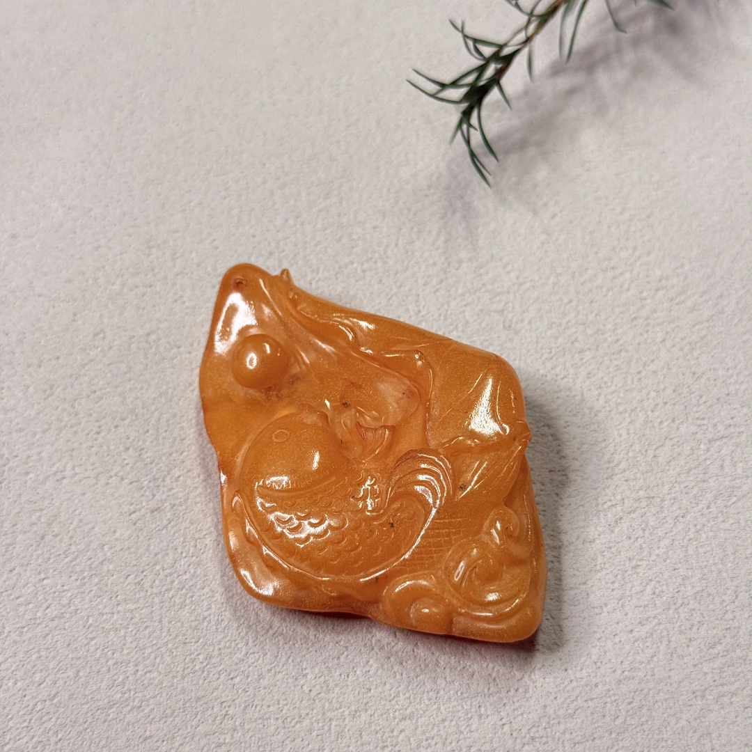 【六六中古】孤品复古天然蜜蜡吊坠te8462