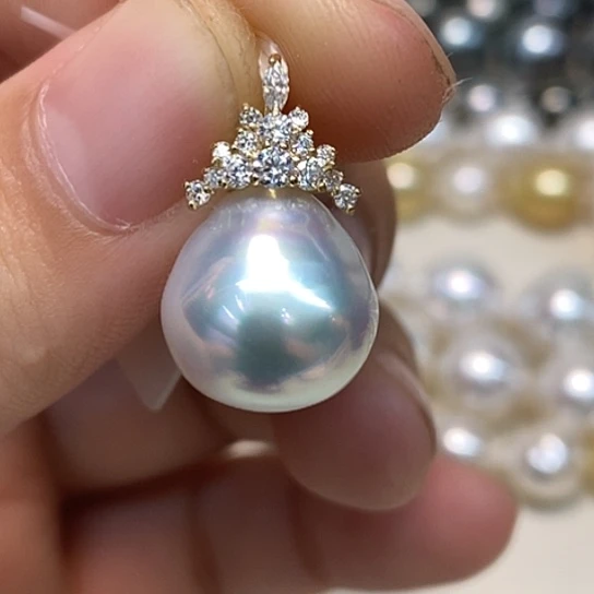 海水珍珠18K金镶嵌颈饰13