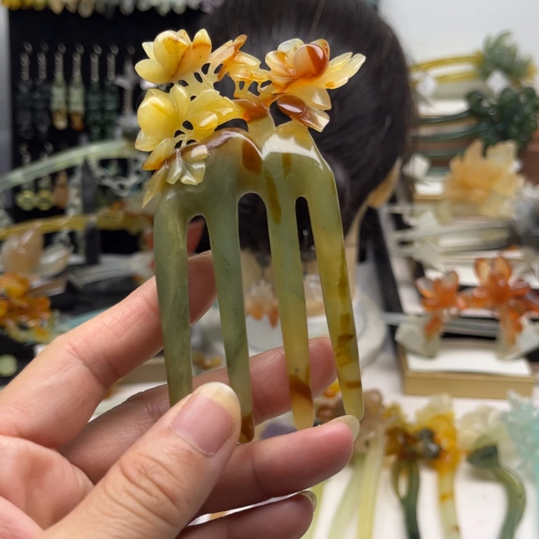 蛇纹石玉合金发簪