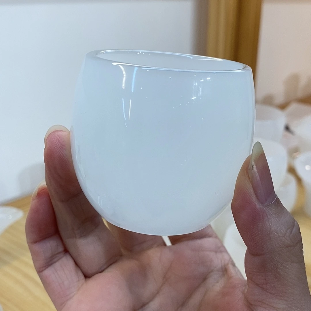 琉璃手工艺品白玉琉璃主人杯