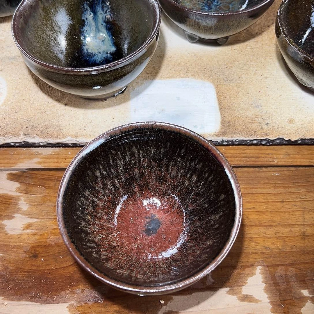 茶盏109105瑕疵不带礼盒落灰烧行知建盏