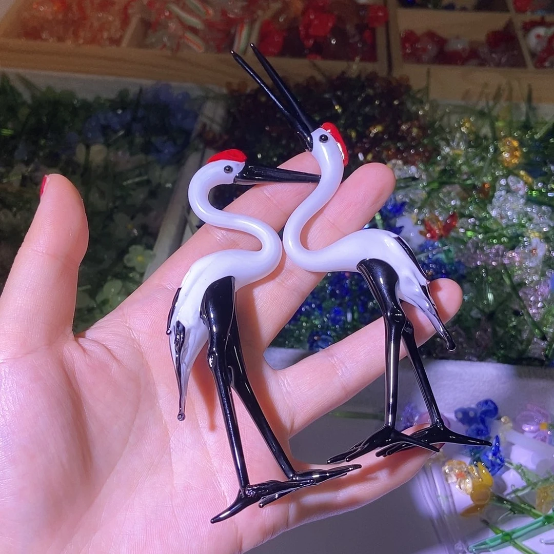 琉璃手工艺品白鹤