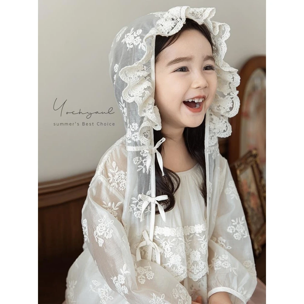 【热推爆款】女童蕾丝绣花防晒服外套夏季儿童甜美小女孩防晒遮阳