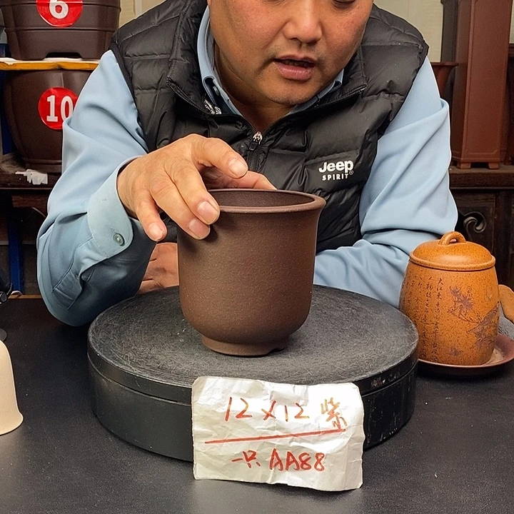 紫砂花盆货号一只AA88