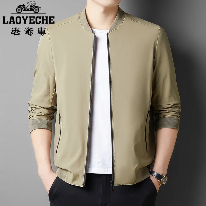 老爷车男士高端夹克外套男2025新款春秋季轻薄百搭棒球领休闲男装