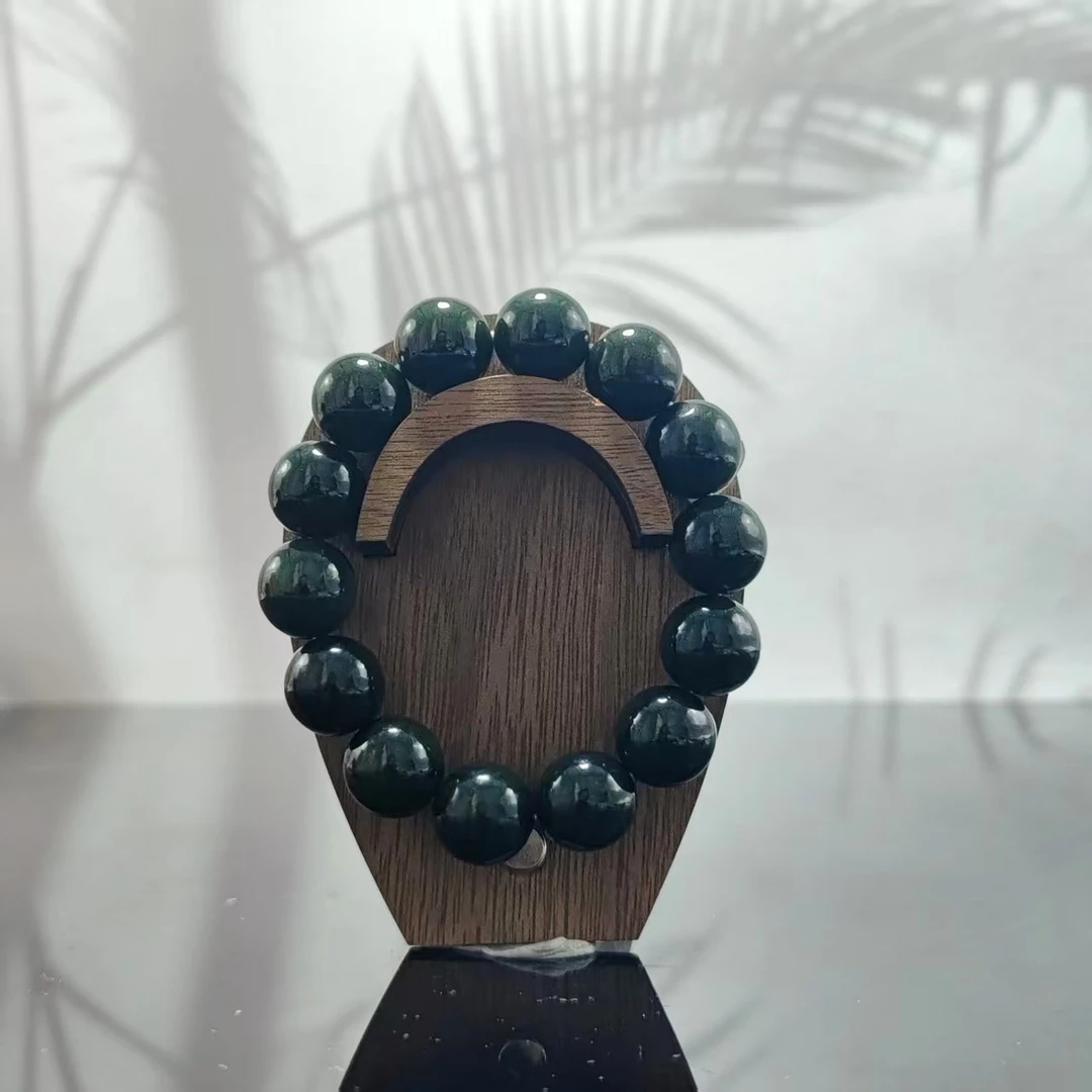 P和田玉圆珠手串（卡16）3097