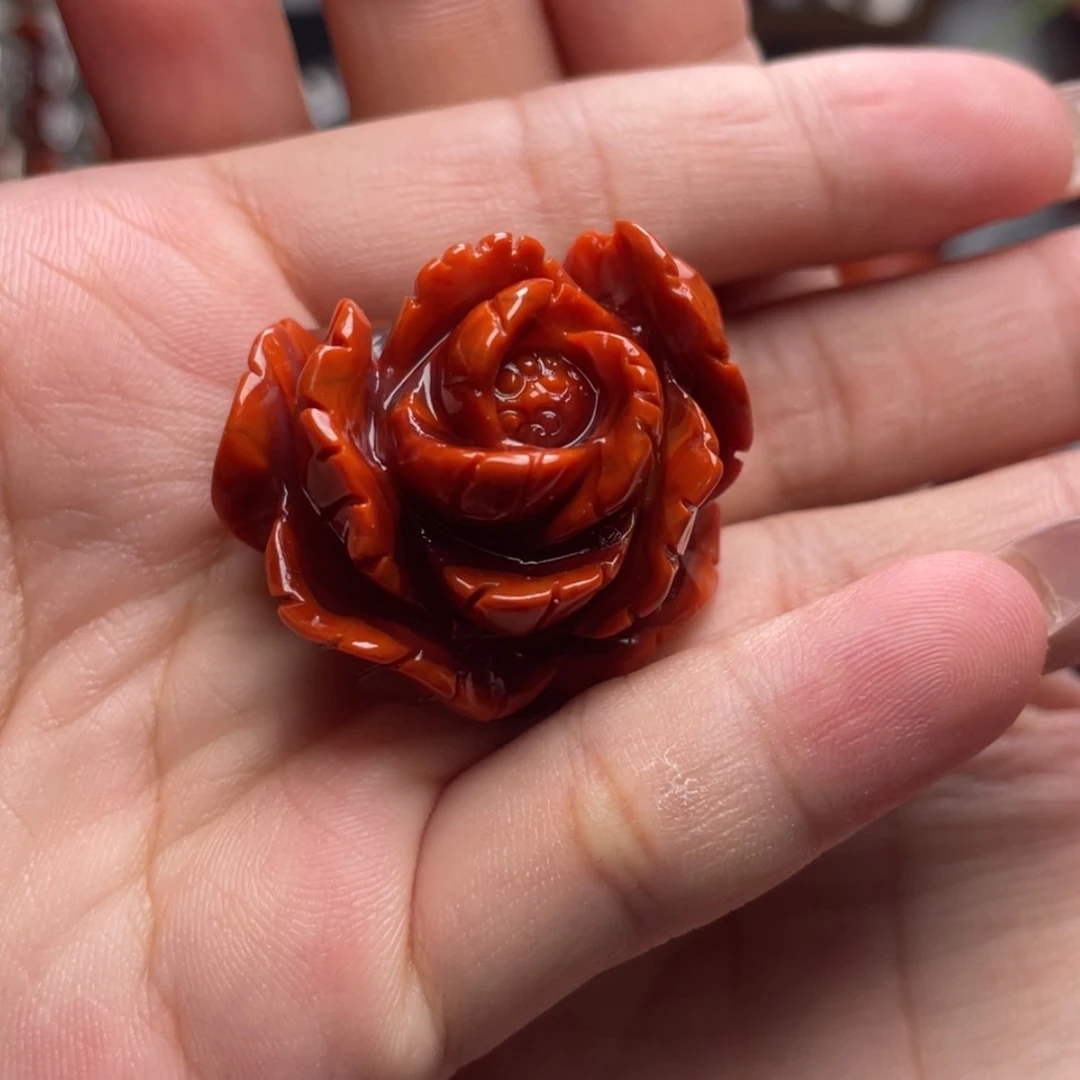 【闪购商品】未镶嵌立体牡丹花南红玛瑙