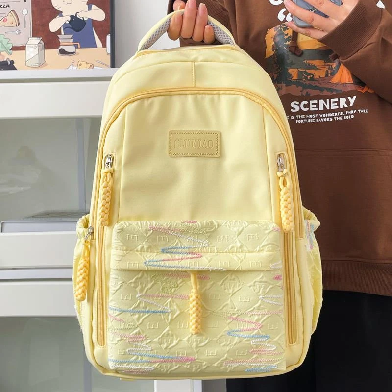 高颜值书包女初中生韩版森系大容量背包高中小学生时尚轻便双肩包