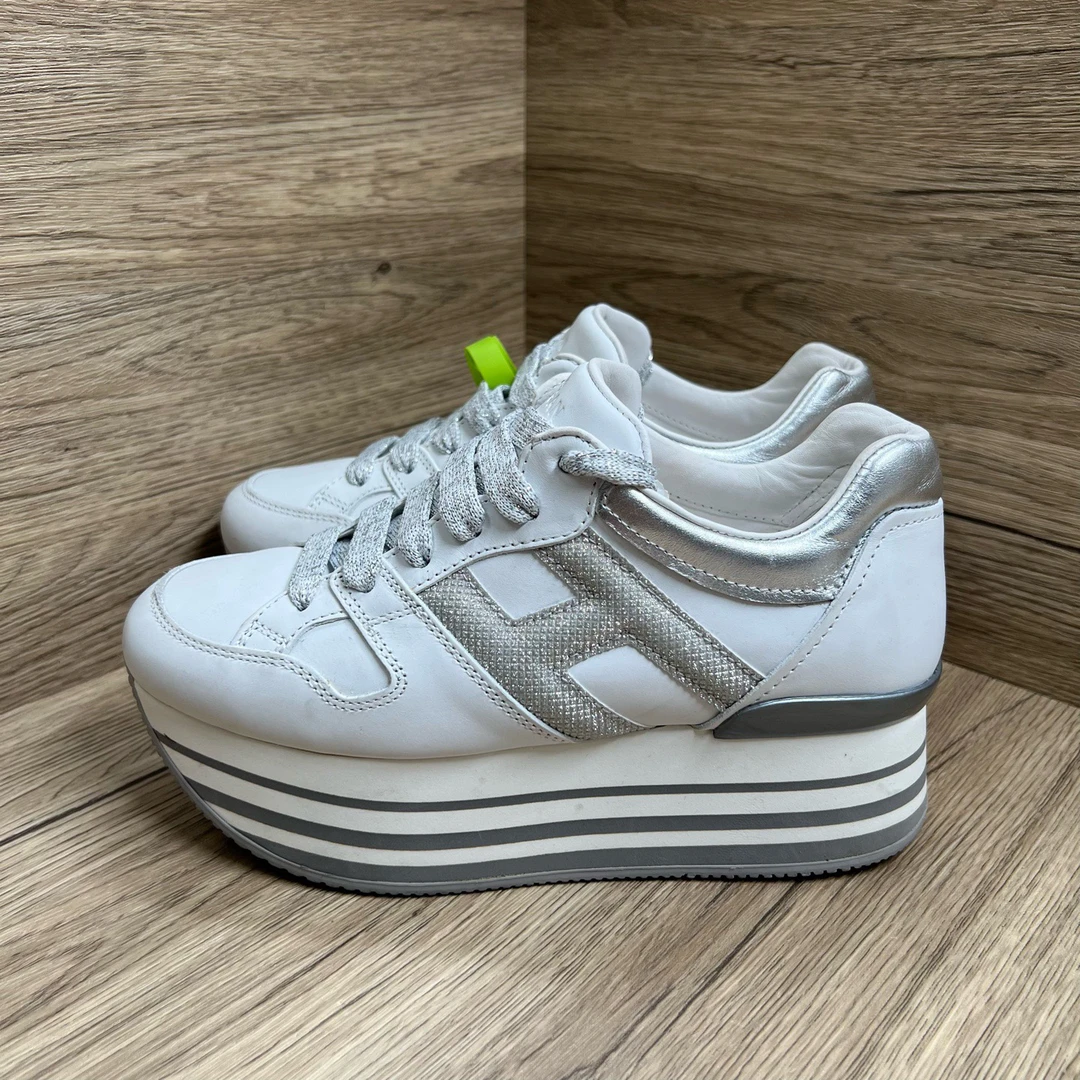 95新 HOGAN 白银厚底鞋 36.5码