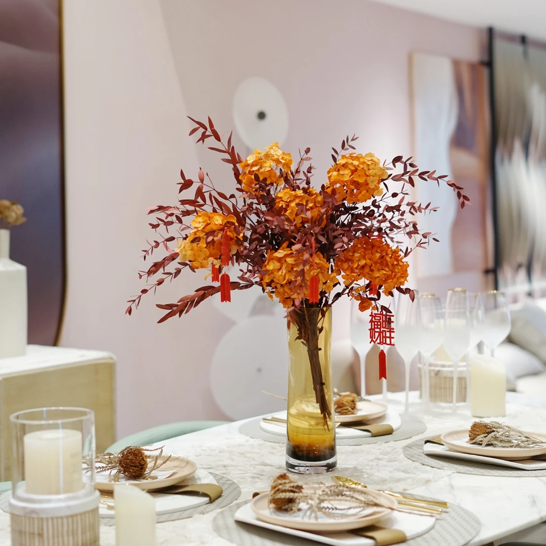 妗画[六六大顺]永生花家居装饰餐桌茶几电视柜鞋柜桌面摆件