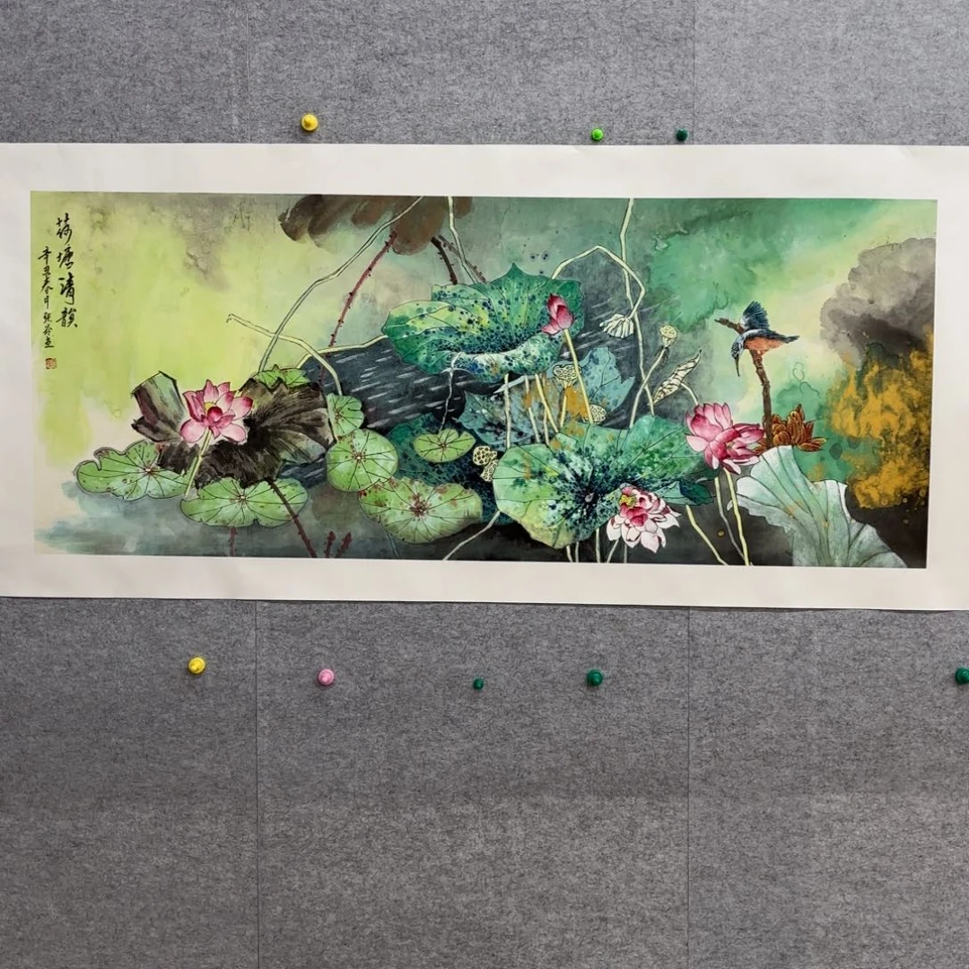张***詺国画花鸟等图案为一体的