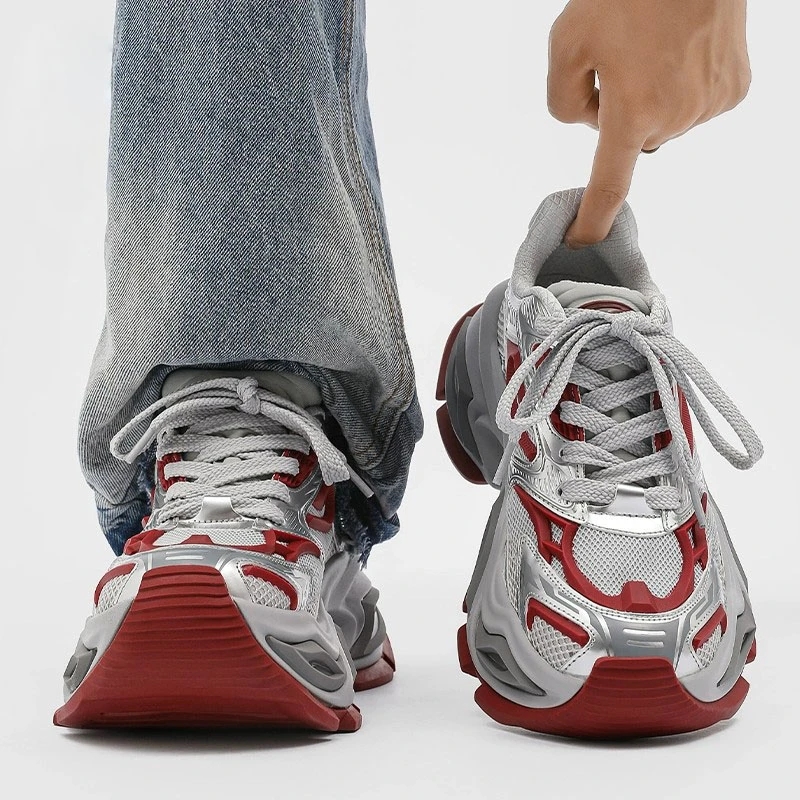 法莎尼亚猫眼老爹鞋情侣款厚底男士休闲运动鞋网面透气增高情侣款