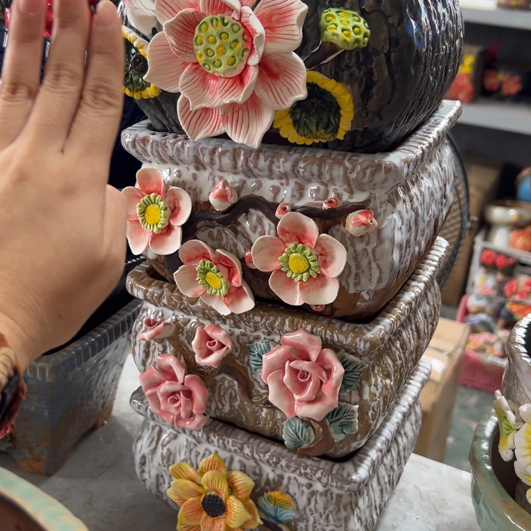 四个盆，花盆，拍满20发货，退款拉黑