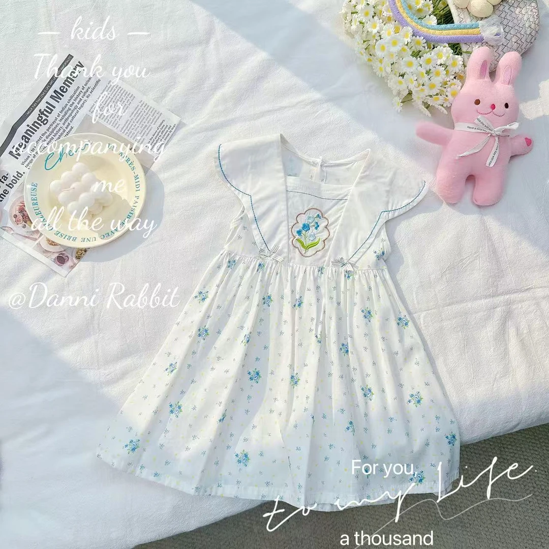 夏款女童清新碎花无袖连衣裙 D-C695