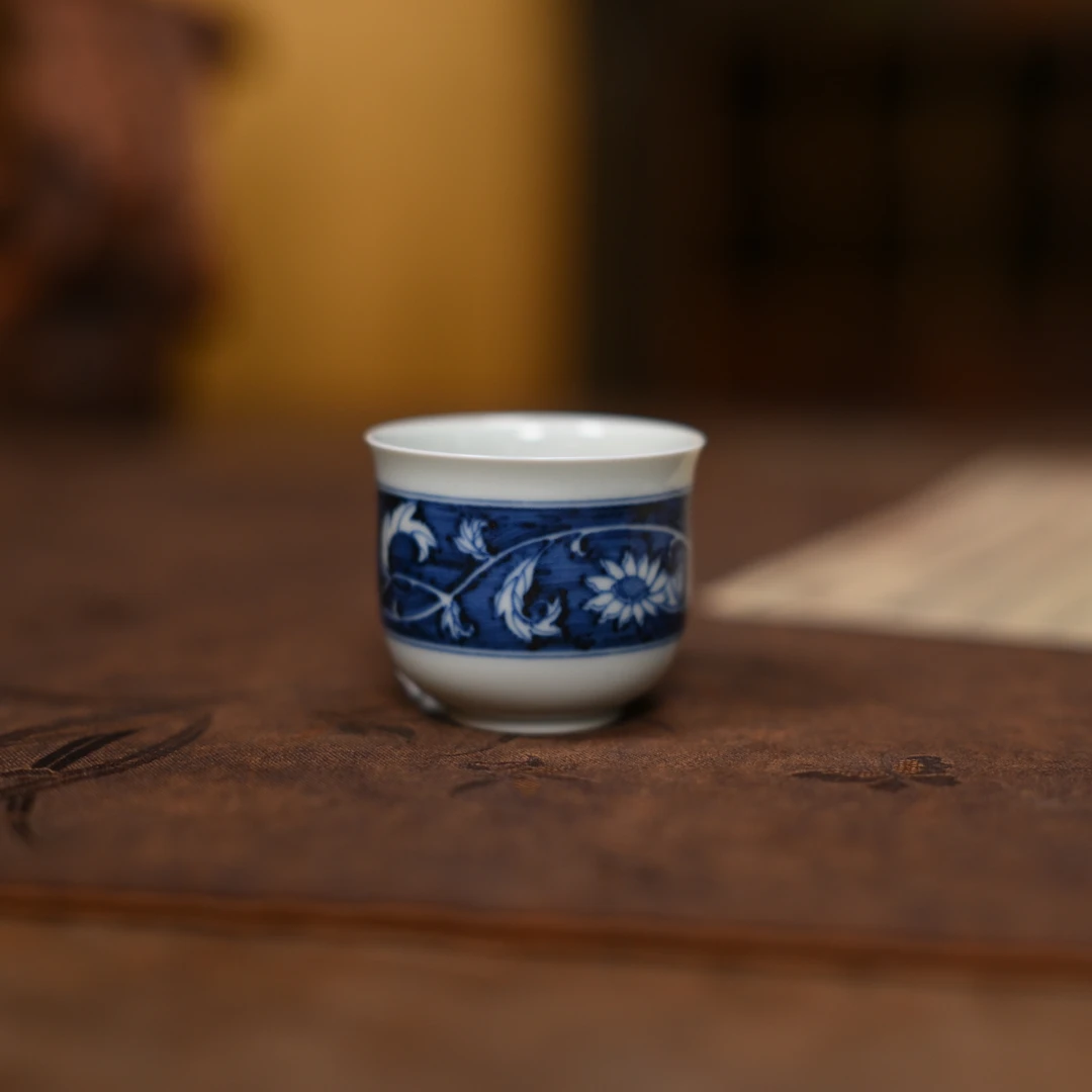 慢叩柴窑青花破局杯（QYT00762）