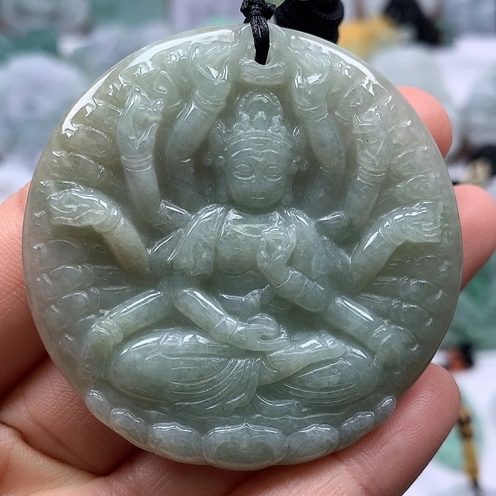 翡翠未镶嵌颈饰千手观音福利