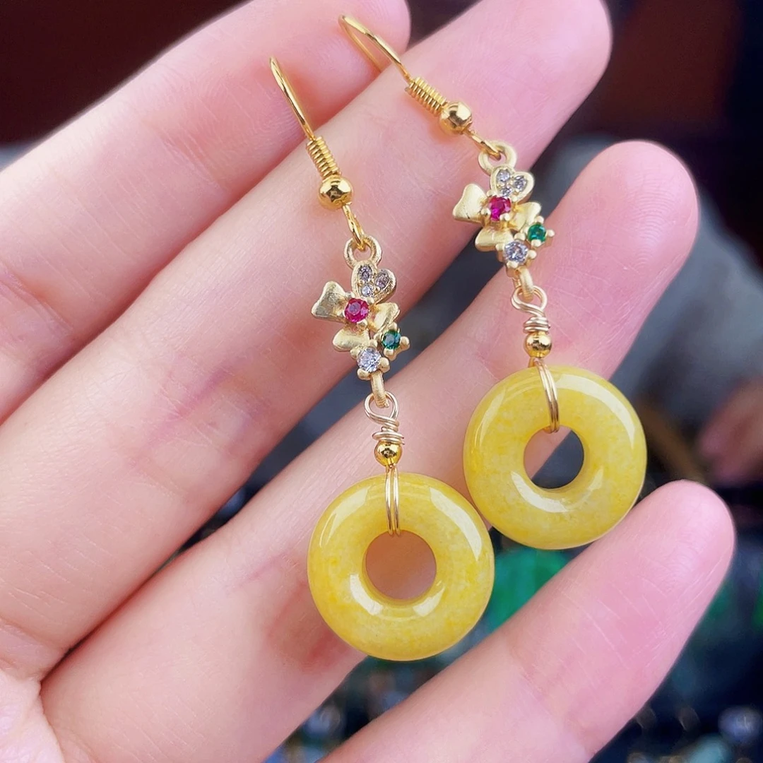 翡翠未镶嵌耳饰饰品