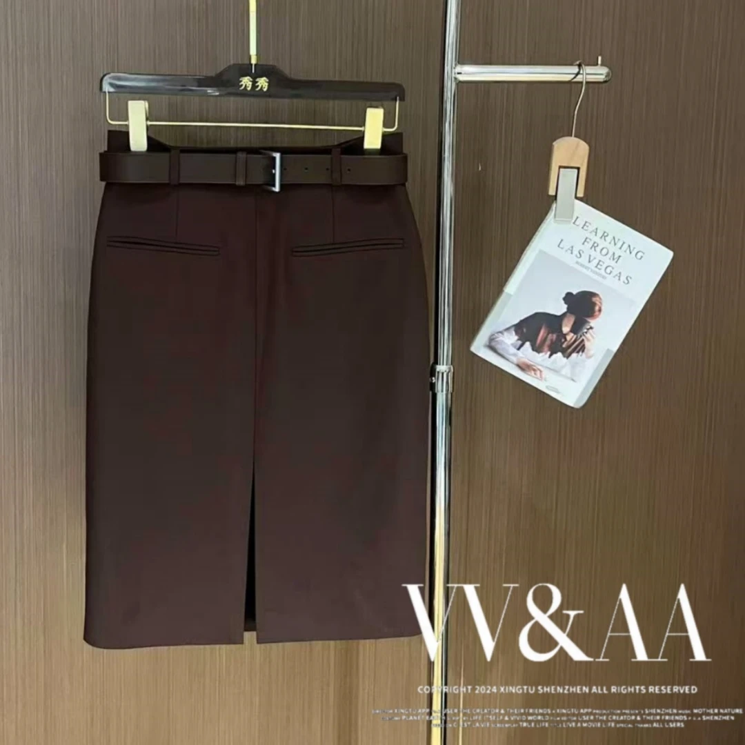 VV&AA 筋骨感时尚气质薄款西装半裙 R894