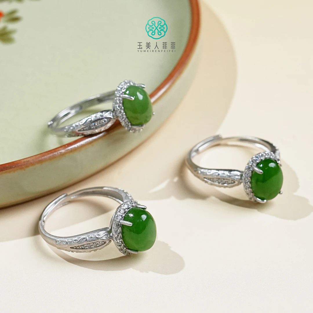 珠光宝气-和田玉蛋面戒托约10*11mm-多样性发一