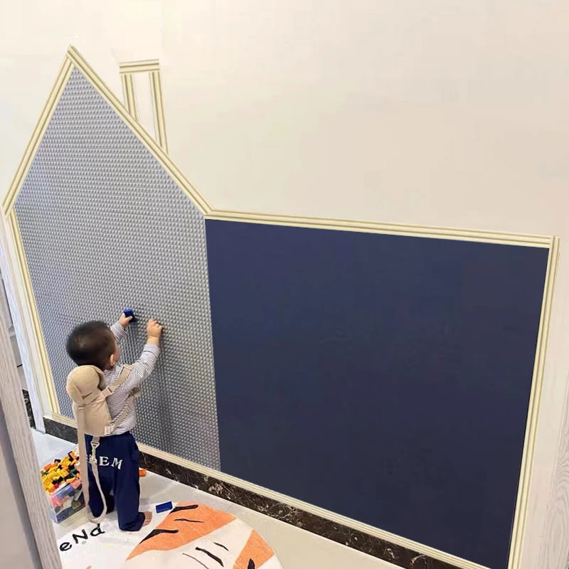 磁性黑板墙贴积木墙二合一磁力儿童家用可擦宝宝涂鸦写字板画画板
