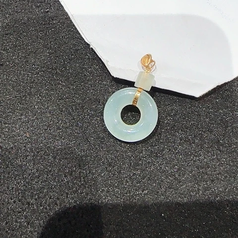 吊坠(不含链)18K金镶嵌翡翠