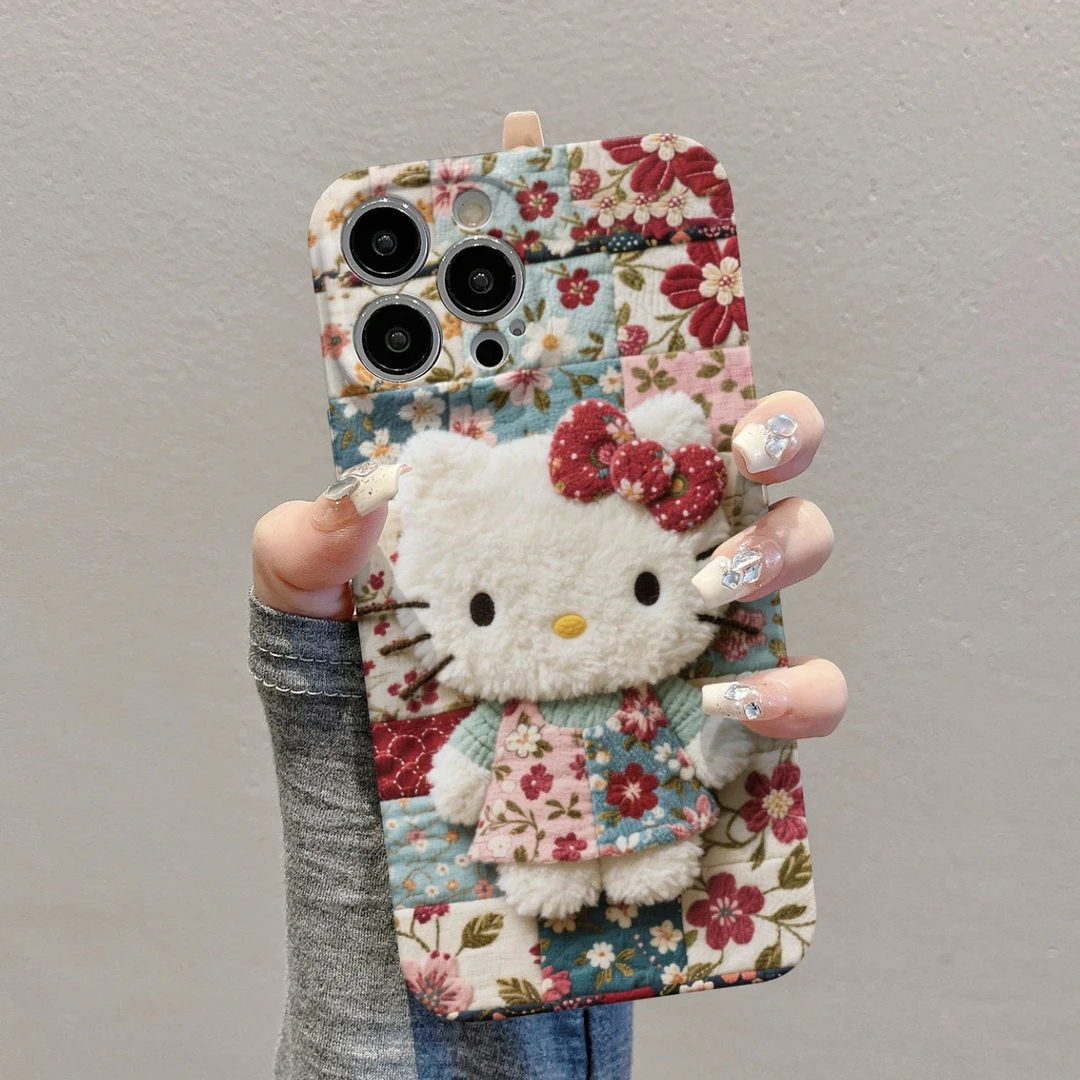 BANCA花朵裙子KT猫适用苹果16/17手机壳华为vivo小米15oppo菲林壳