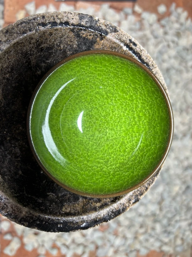 冰裂主母绿天目盏高档主人杯曜铁胎窑变