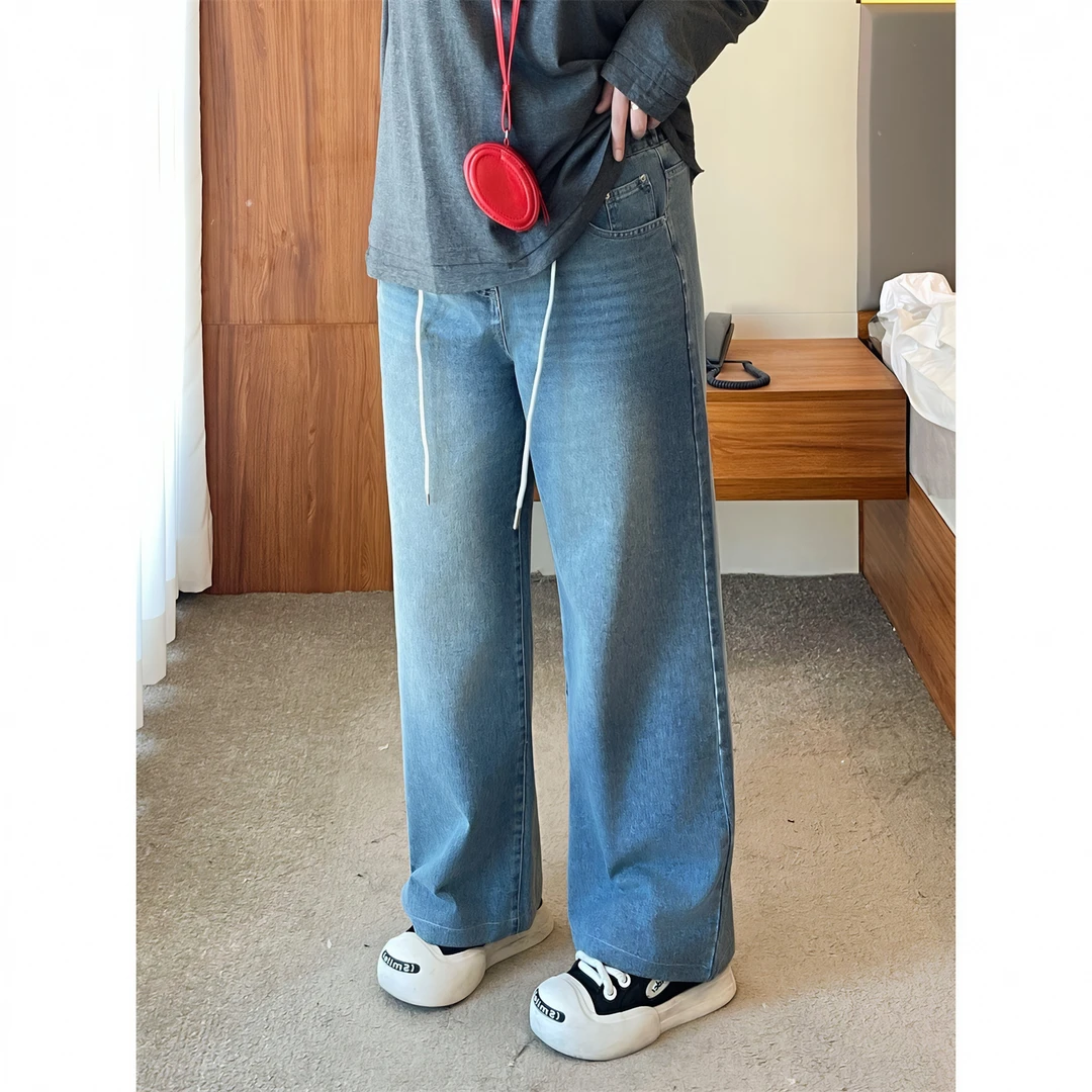 大码女装秋季百搭花契200斤胖mm时尚休闲韩版直筒牛仔裤15610-X