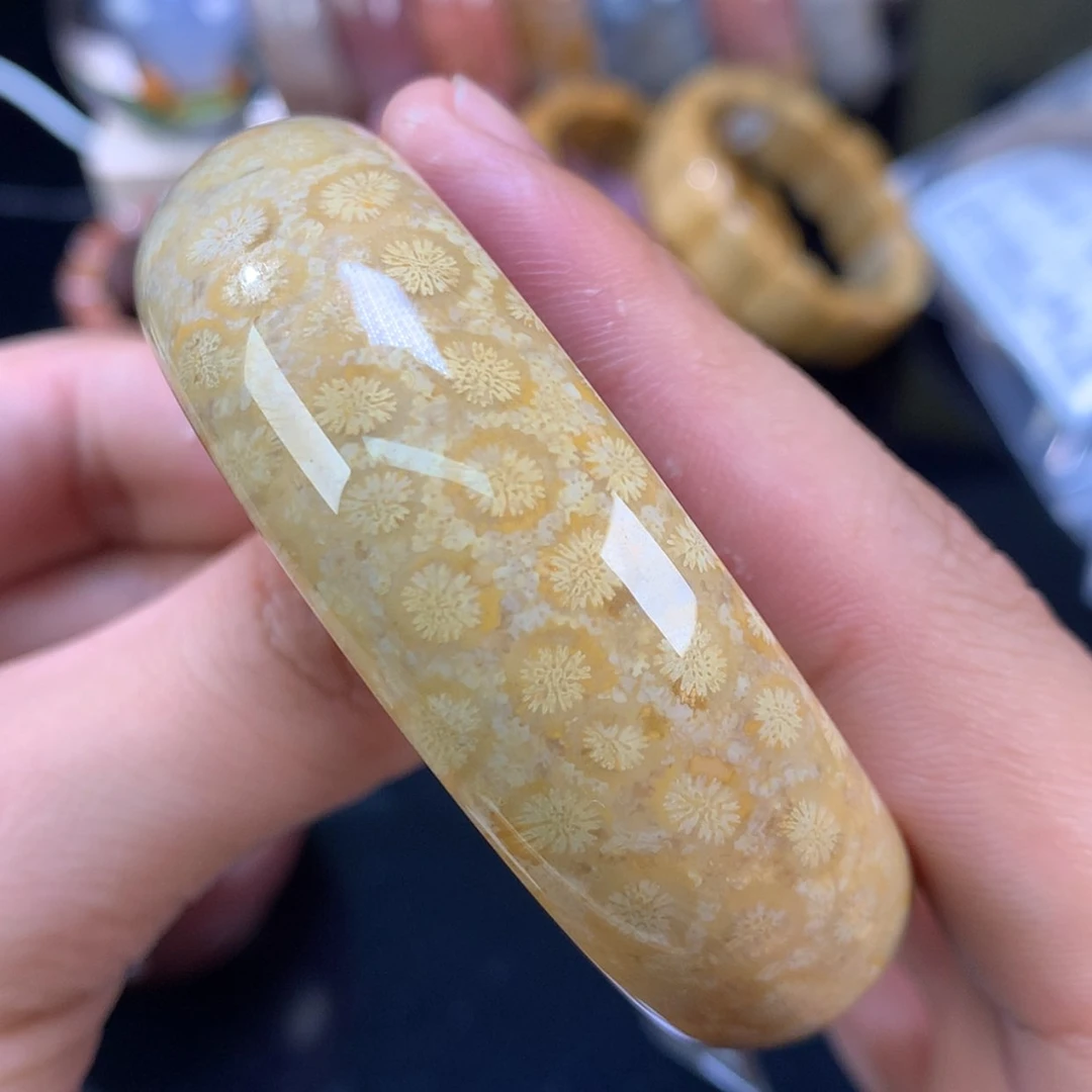 【闪购商品】颈饰未镶嵌硅化珊瑚（珊瑚玉）30号55.9圈双面金花？